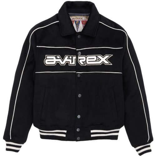 AVIREX WOOLRIDER JACKET BLACK & WHITE