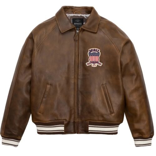 Avirex Vintage Brown Leather Jacket