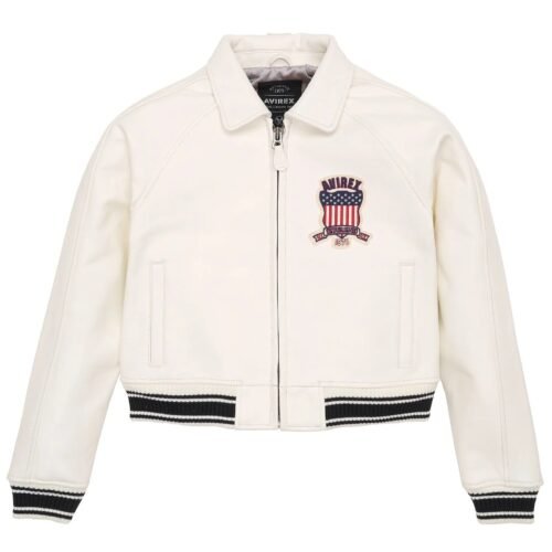 AVIREX CROPPED ICON JACKET SNOW WHITE