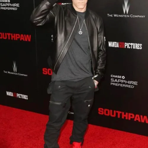 Bomber Style Leather Jacket Worn By Eminem