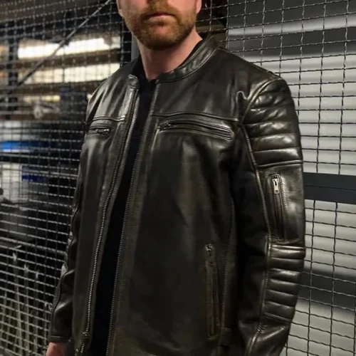 AEW Stylish Black Leather Jacket Worn by Jon Moxley on His Return