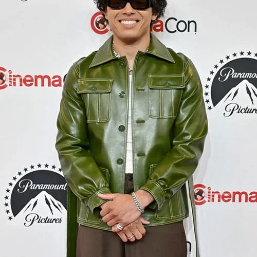 ANTHONY RAMOS GREEN LEATHER JACKET