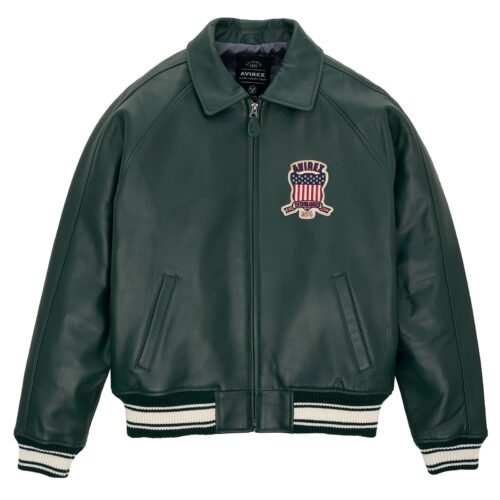 AVIREX LEATHER JACKET HUNTER GREEN