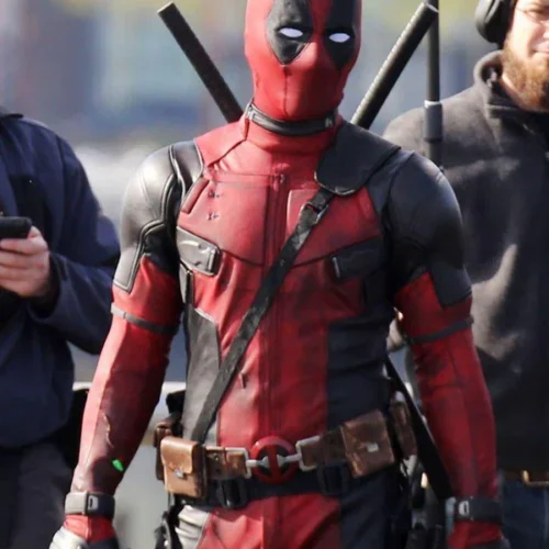 Red And Black Deadpool Leather Jacket Worn By Ryan Reynolds