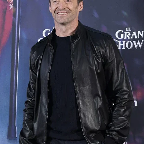 Black Leather Jacket Worn by Hugh Jackman