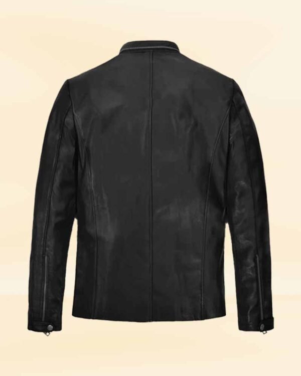 Stylish Black Leather Jacket Worn By Lan Somerhalder