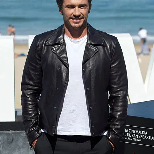 Elegant Black Leather Jacket Worn By James Franco