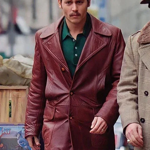 DONNIE BRASCO LEATHER BLAZER WORN BY JOHNNY DEPP