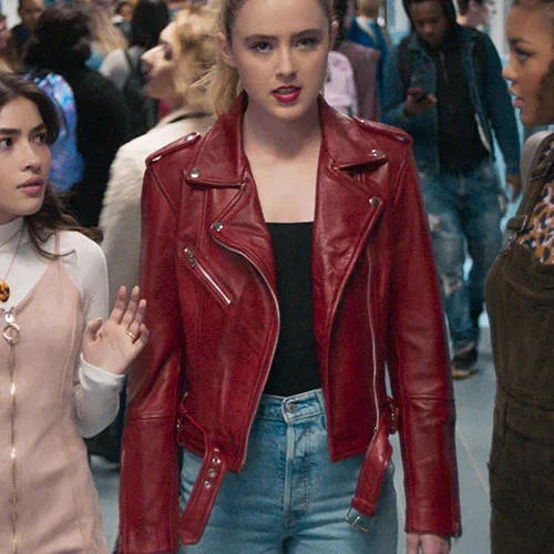 Elegant Leather Jacket Worn By Kathryn Newton