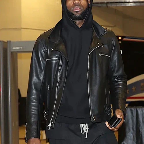 BLACK LEATHER JACKET WORN BY LEBRON JAMES