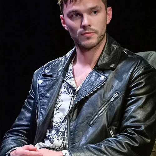 Elegant Black Real Leather Jacket Worn By Nicholas Hoult’s