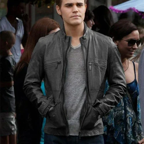 VAMPIRE DIARIES LEATHER JACKET WORN BY PAUL WESLEY