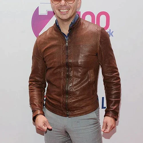 Elegant Brown Sheep Leather Jacket Worn By Pitbull