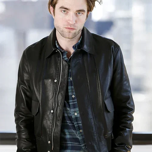 Elegant Black Leather Jacket Worn By Robert Pattinson