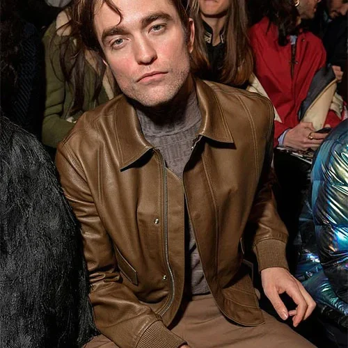 Brown Leather Jacket Worn By Robert Pattinson