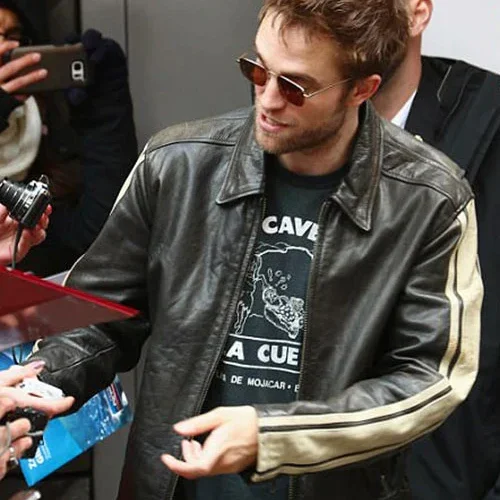 STRIPE LEATHER JACKET WORN BY ROBERT PATTINSON