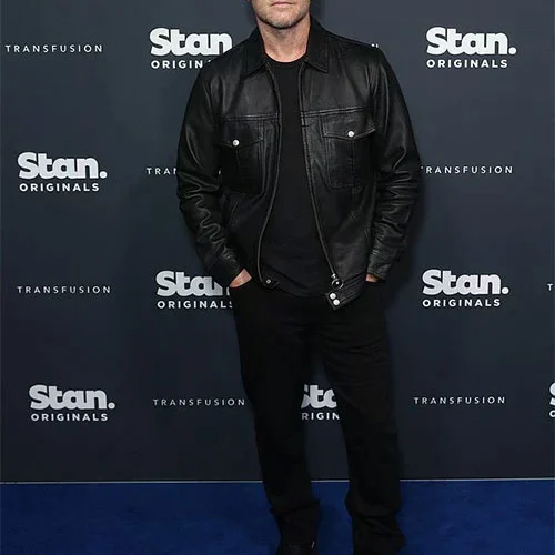 BLACK LEATHER JACKET Worn by SAM WORTHINGTON