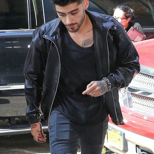 BLACK LEATHER JACKET WORN BY ZAYN MALIK