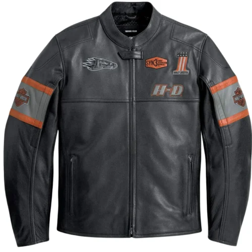 HARLEY DAVIDSON MEN’S REFLECTIVE SKULL LEATHER JACKET