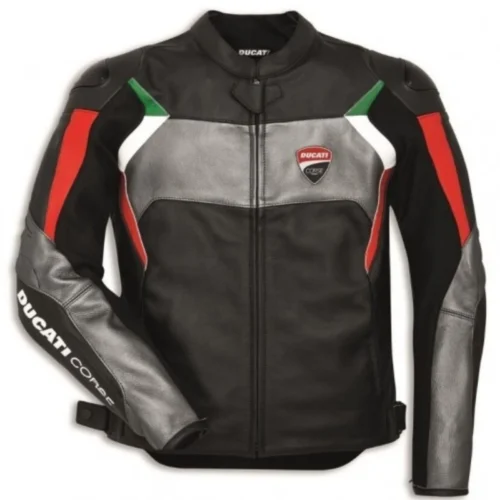 DUCATI MENS LEATHER MOTORCYCLE JACKET CORSE C3