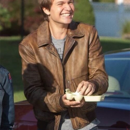 Ansel Elgort the Fault in Our Stars Leather Jacket