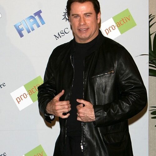 John Travolta Leather Blazer