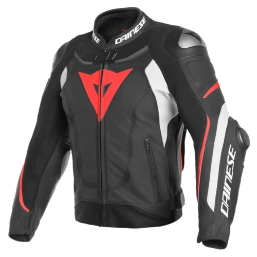 DAINESE SUPER SPEED 3 PERFORATED LEATHER JACKET BLACK & RED