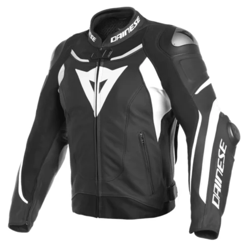 DAINESE SUPER SPEED 3 PERFORATED LEATHER JACKET BLACK & WHITE