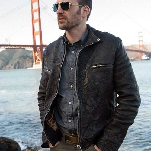 Chris Evans Playing It Cool Leather Jacket